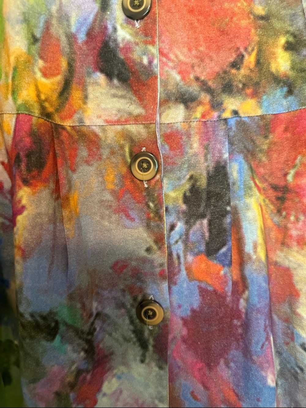 Parsley & Sage Multicolor Watercolor Print Jacket in Blue, Green & Yellow - Picture 3 of 6